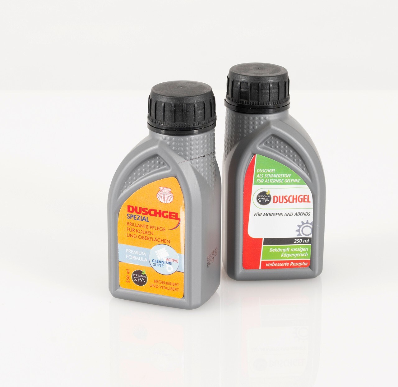 <div class='descrGalleryTitle'>Gel doccia olio motore</div><div class='descrGalleryText'><p>Un regalo &quot;pulito&quot; per gli uomini appassionati di due ruote: il gel doccia a forma di olio motore in confezione doppia (4,99 euro)</p>
</div>